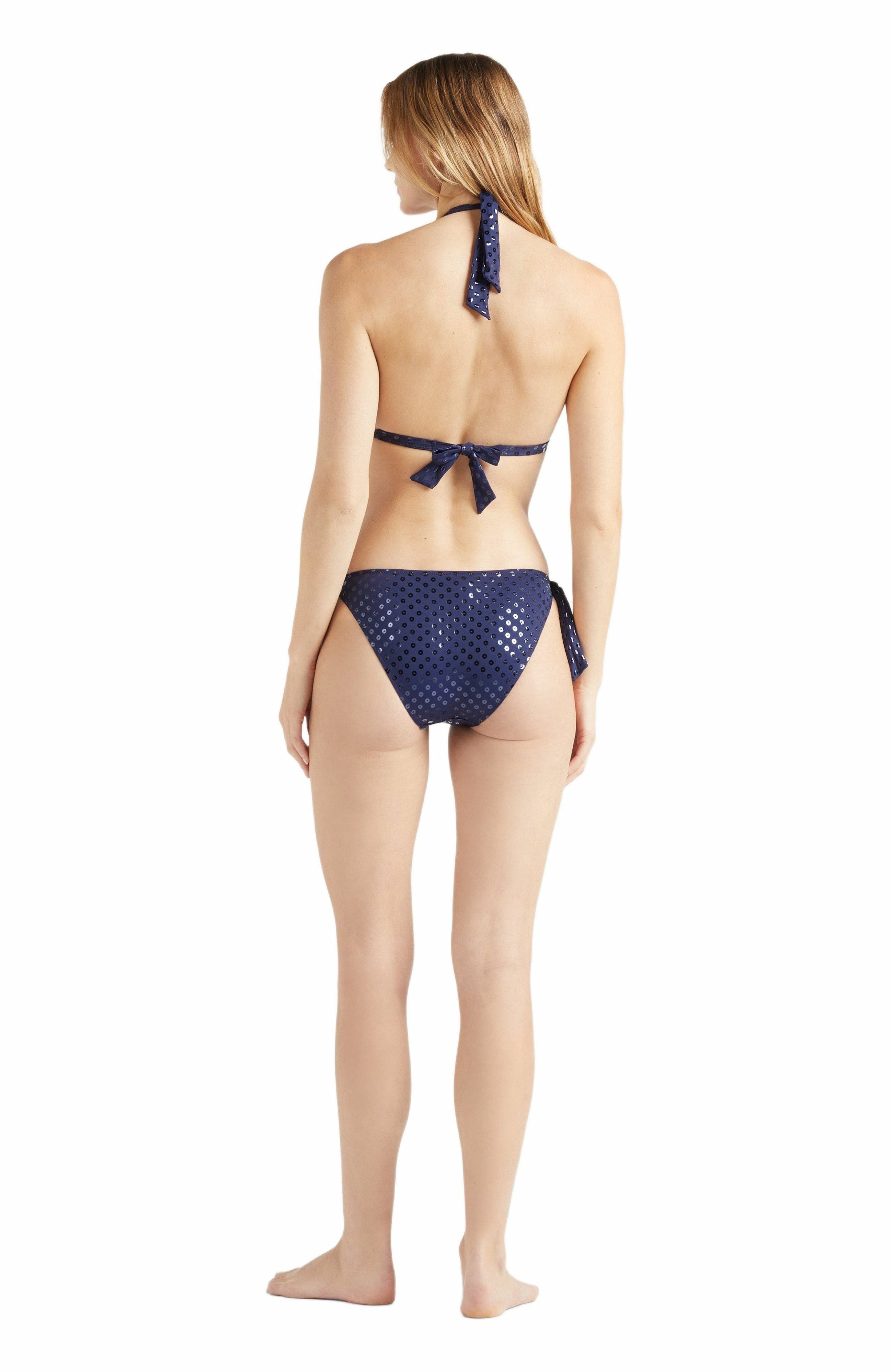 Vilebrequin Women's Sparkling Halter Relief Bikini Top in Bleu Marine at Nordstrom - 3