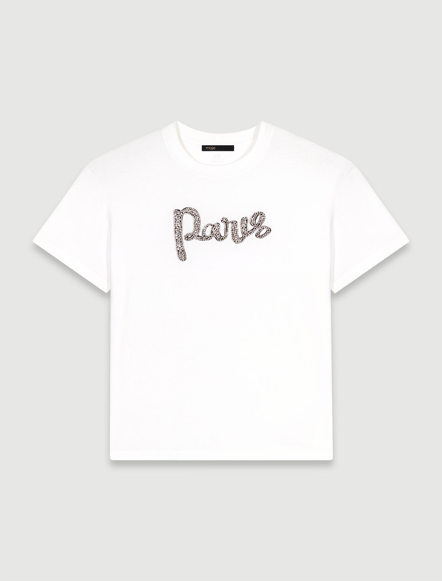 Paris rhinestone T-shirt - 1