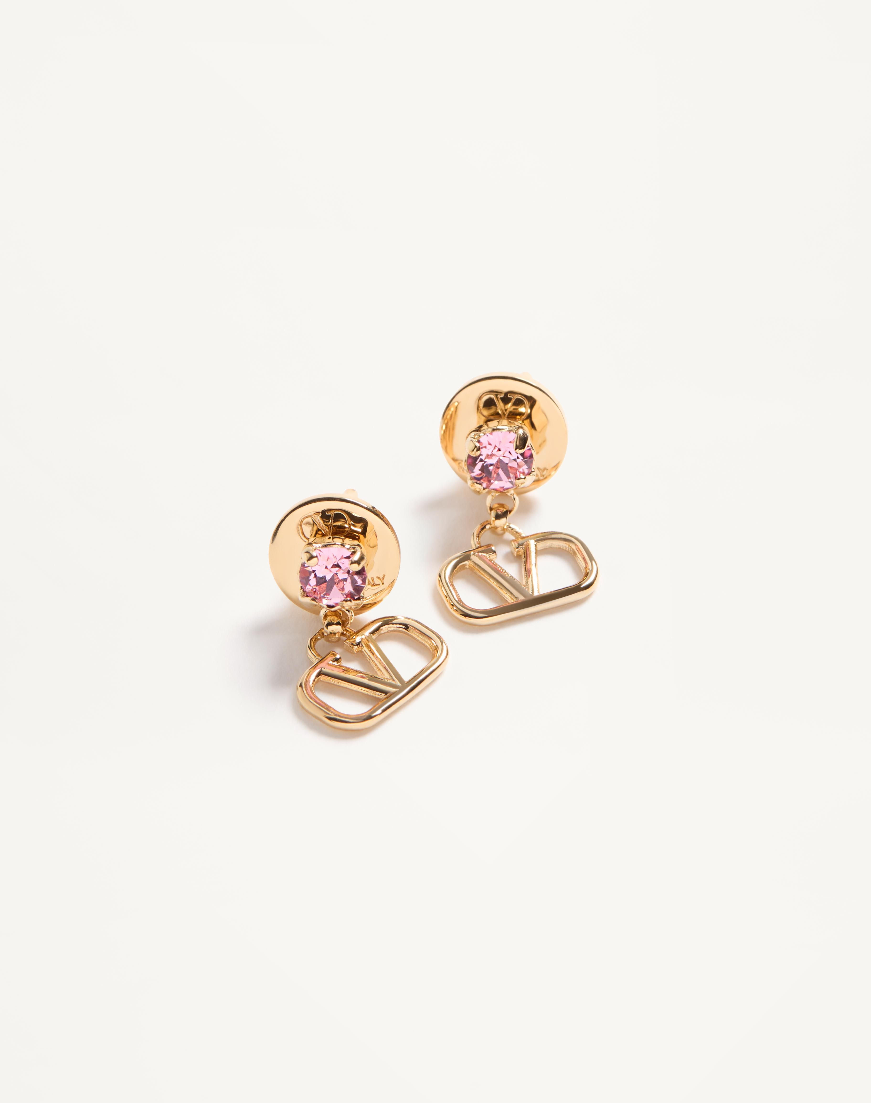 VLOGO SIGNATURE EARRINGS IN METAL AND SWAROVSKI® CRYSTALS - 2