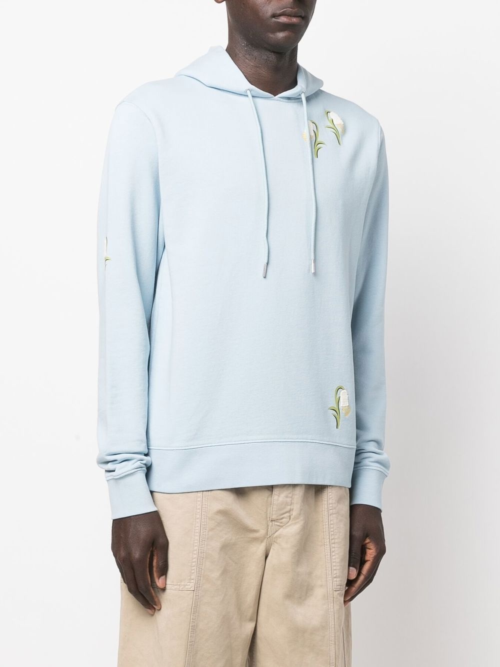 Lily-flower detail hoodie - 3