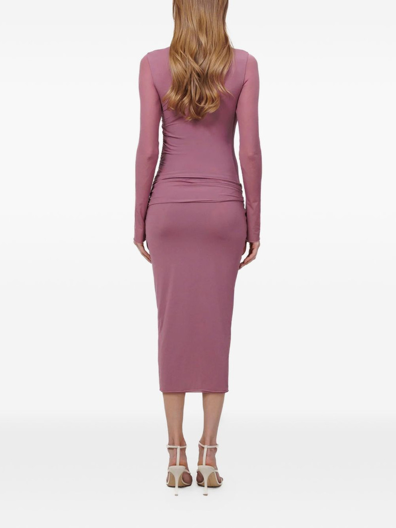 MAYGEL CORONEL Anna ruched floral-appliqué midi dress outlook