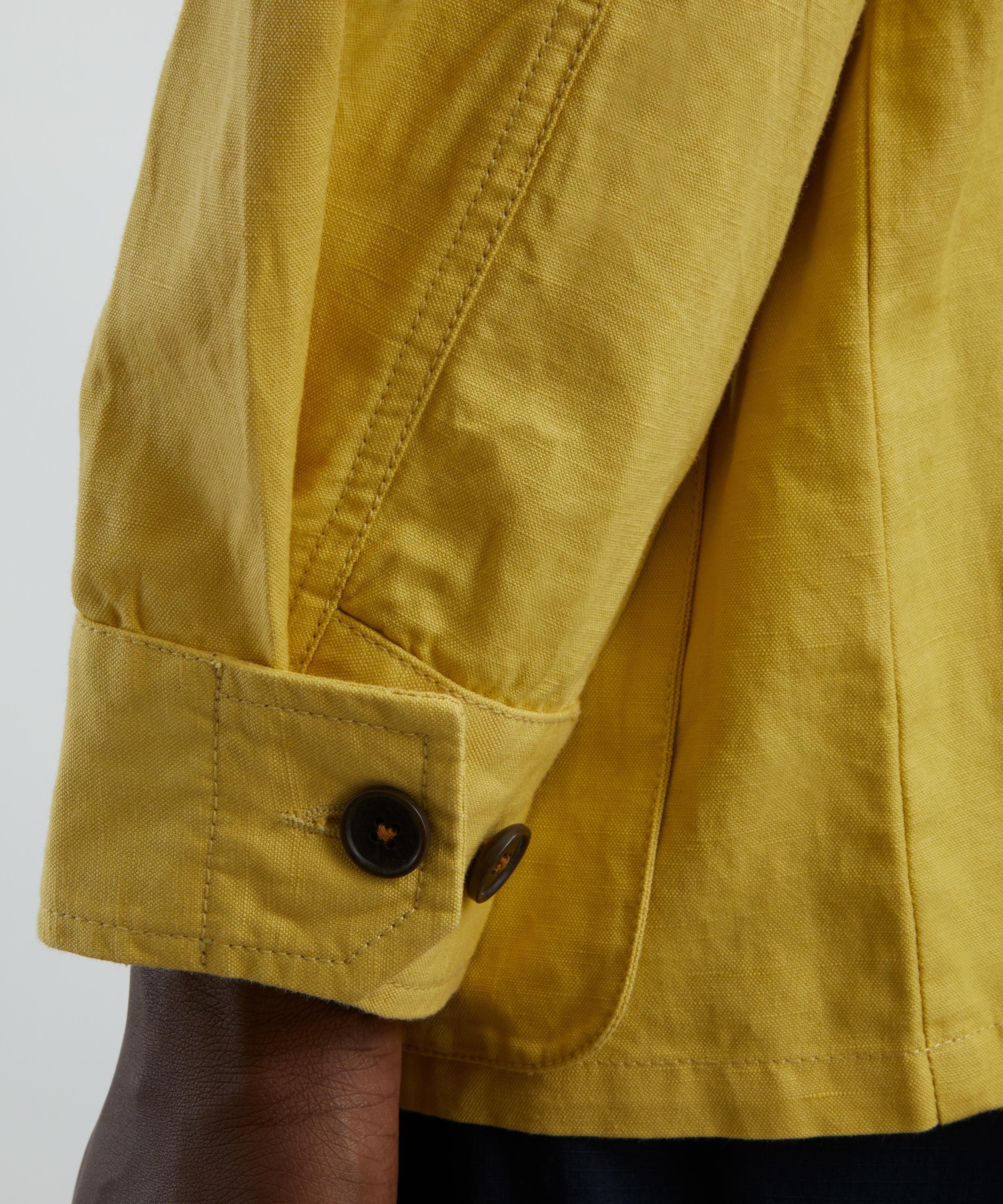 Lemon Linen Slub Weave Jungle Jacket - 5