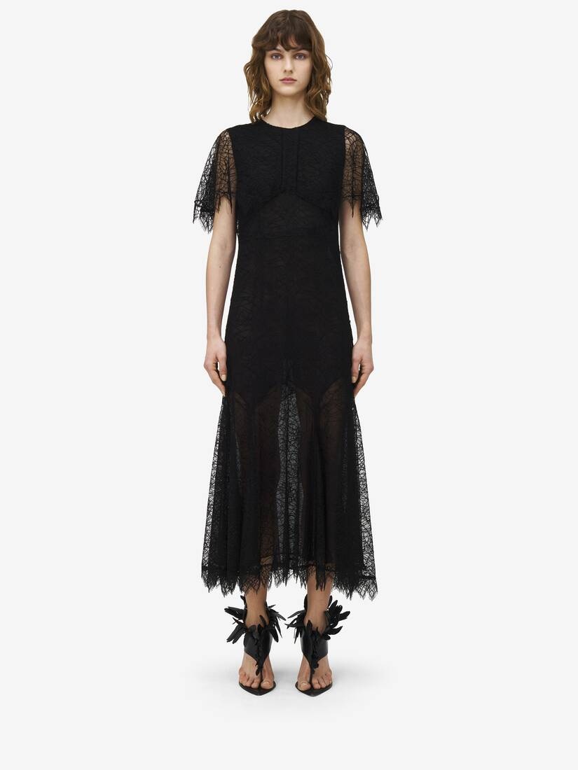 Cobweb Lace Midi Dress - 3