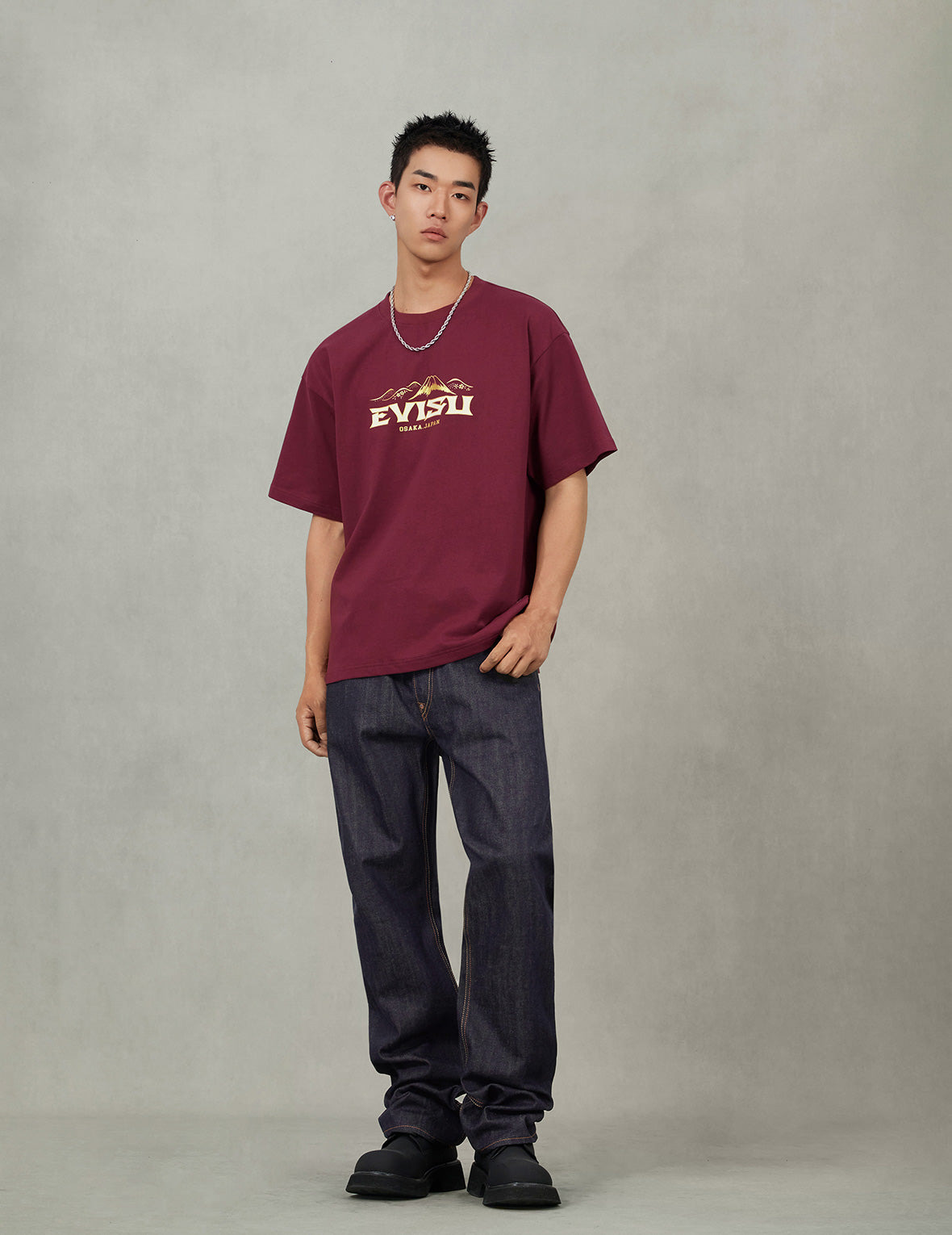 Logo and Crane Soaring Daicock Print Relax Fit T-shirt - 3