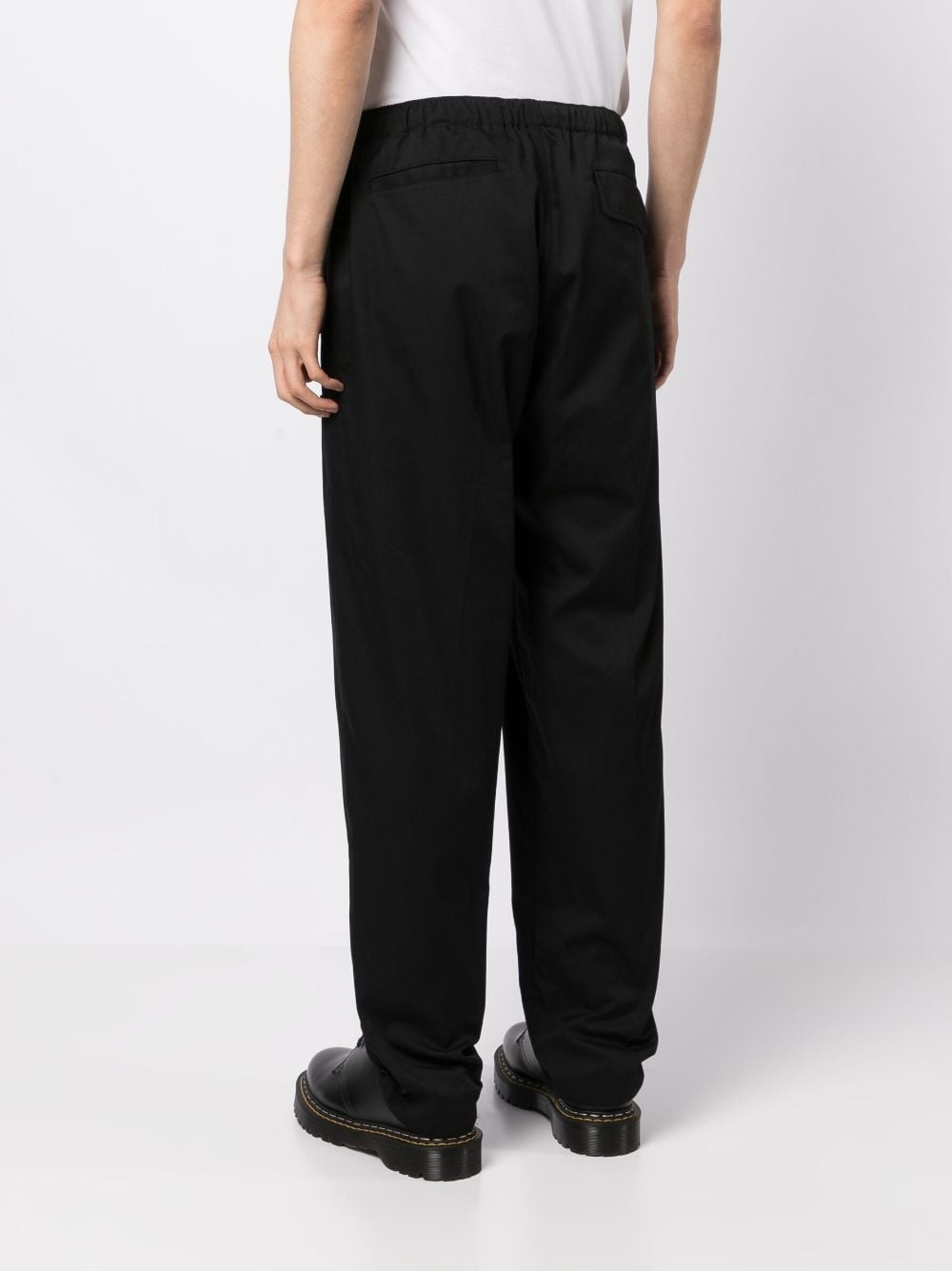 logo-patch elasticated-waistband trousers - 4