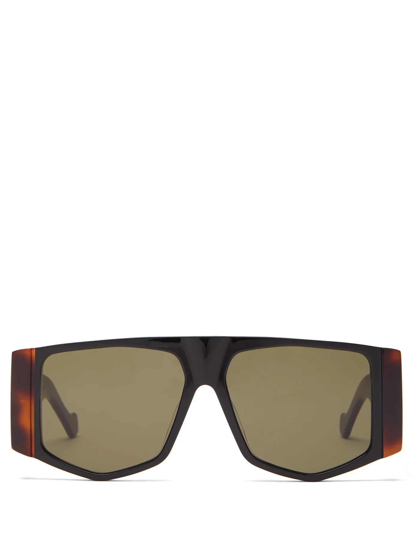 Mask tortoiseshell-effect acetate sunglasses - 1