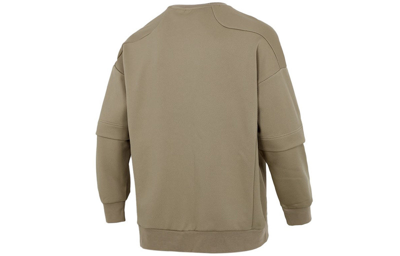 adidas Men's adidas Contrasting Colors Pocket Sports Round Neck Pullover Military Green H39348 outlook