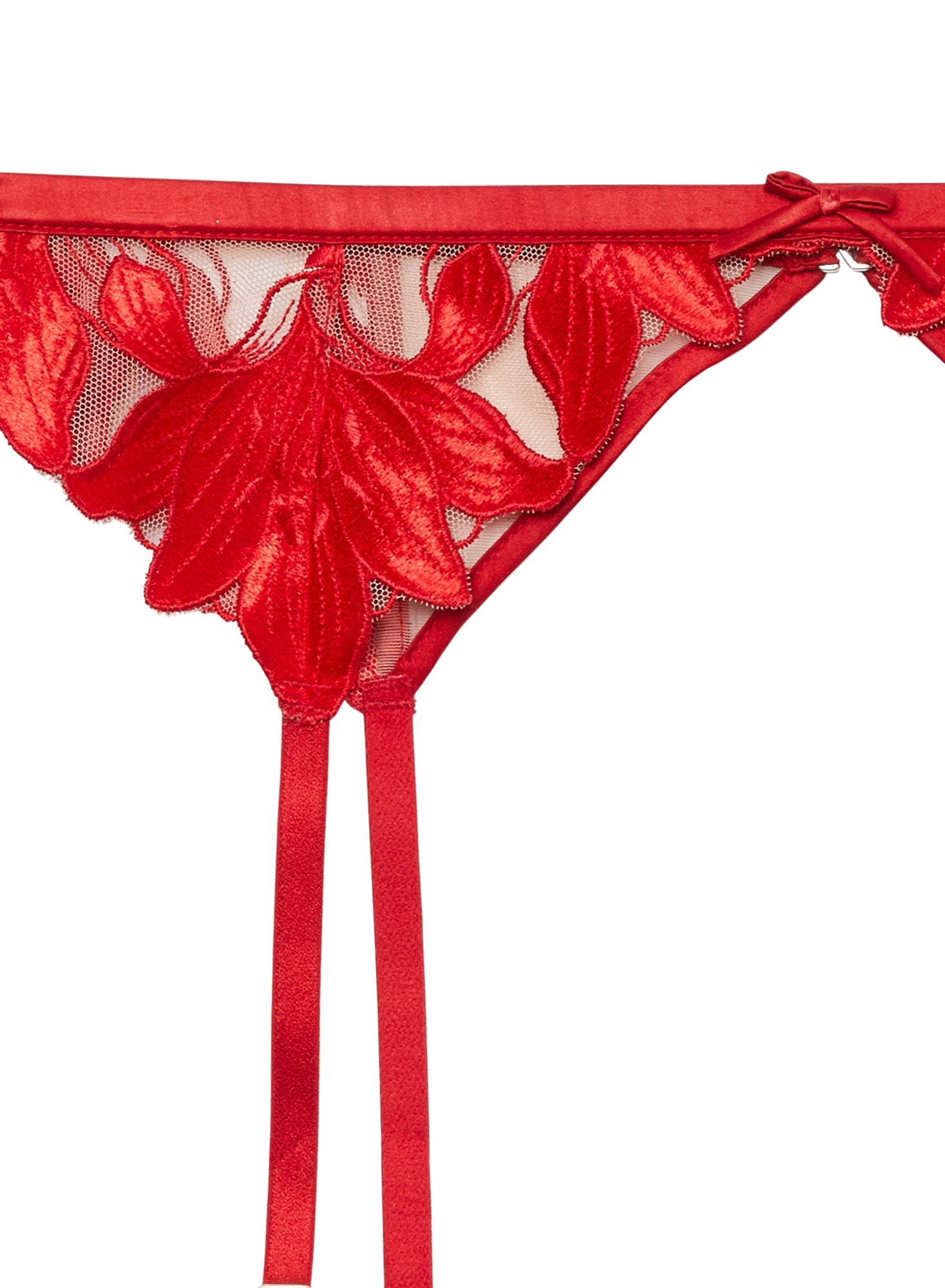Lily Embroidery Garter Belt - 6