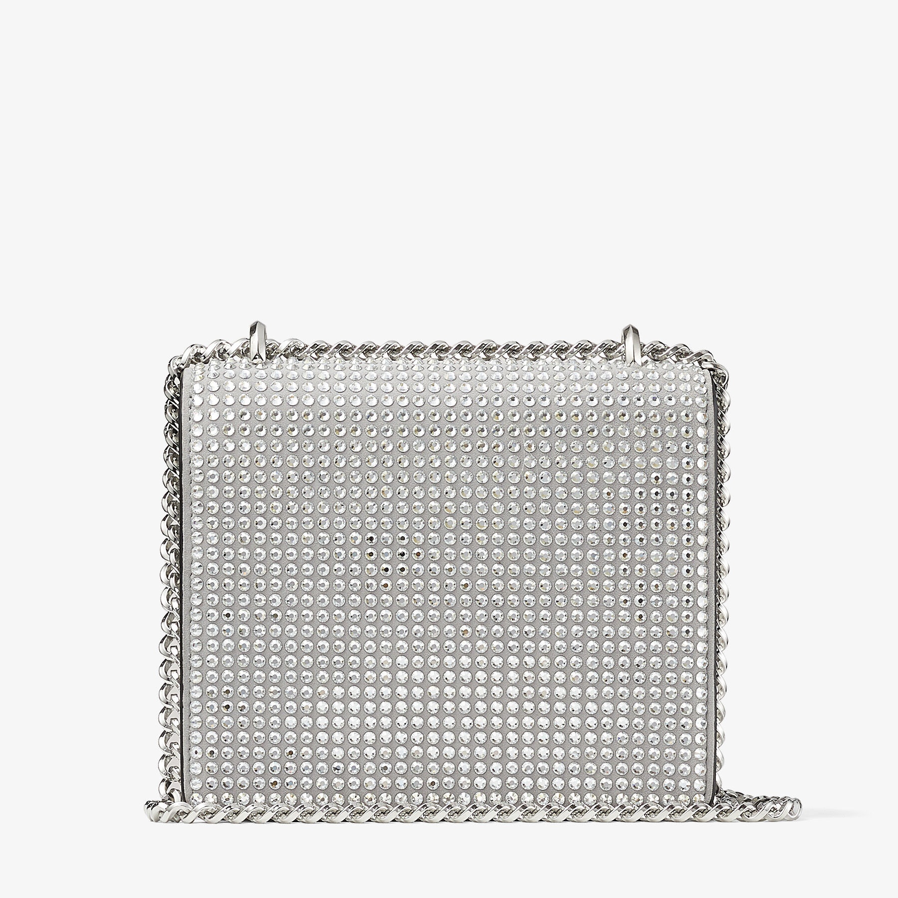 Varenne Quad XS
Silver Suede Shoulder Bag with Crystal Embellishment - 7