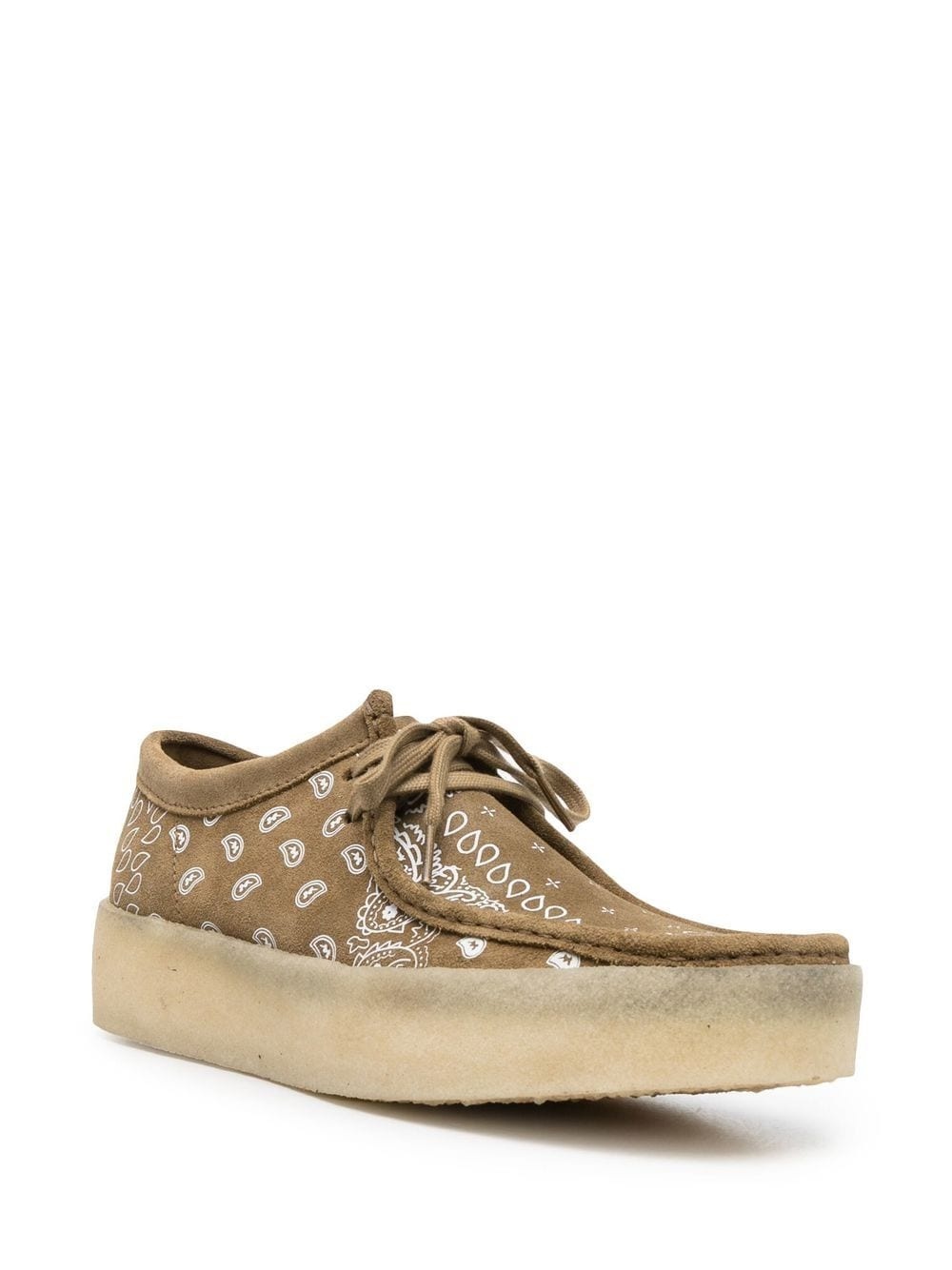bandana-print suede derby shoes - 2