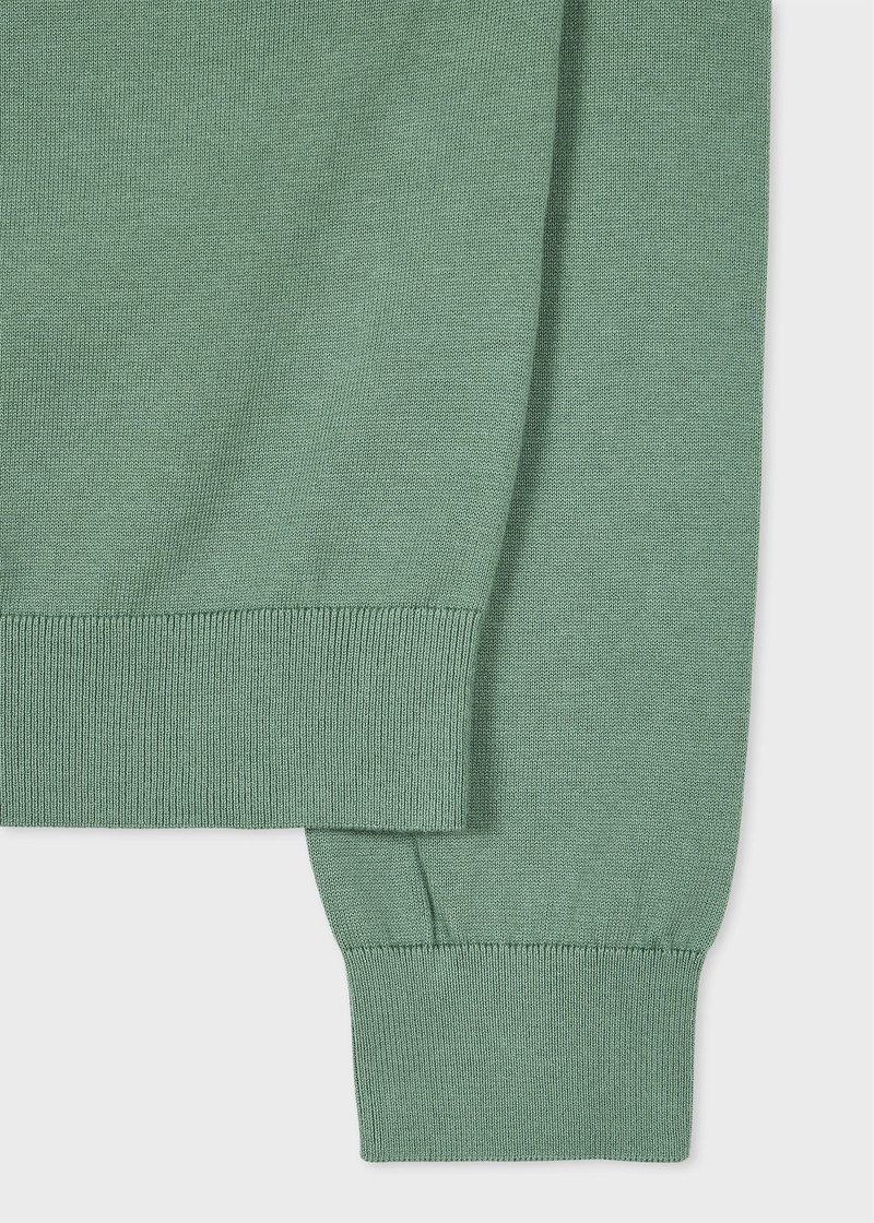 Paul Smith Green Organic Cotton Zebra Logo Sweater outlook
