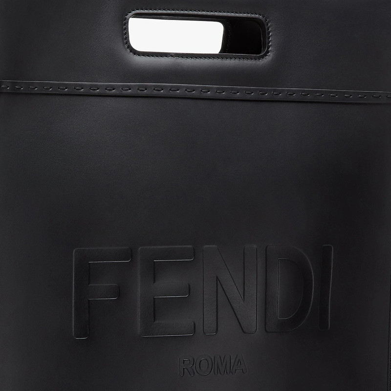 FENDI Black leather shopper outlook