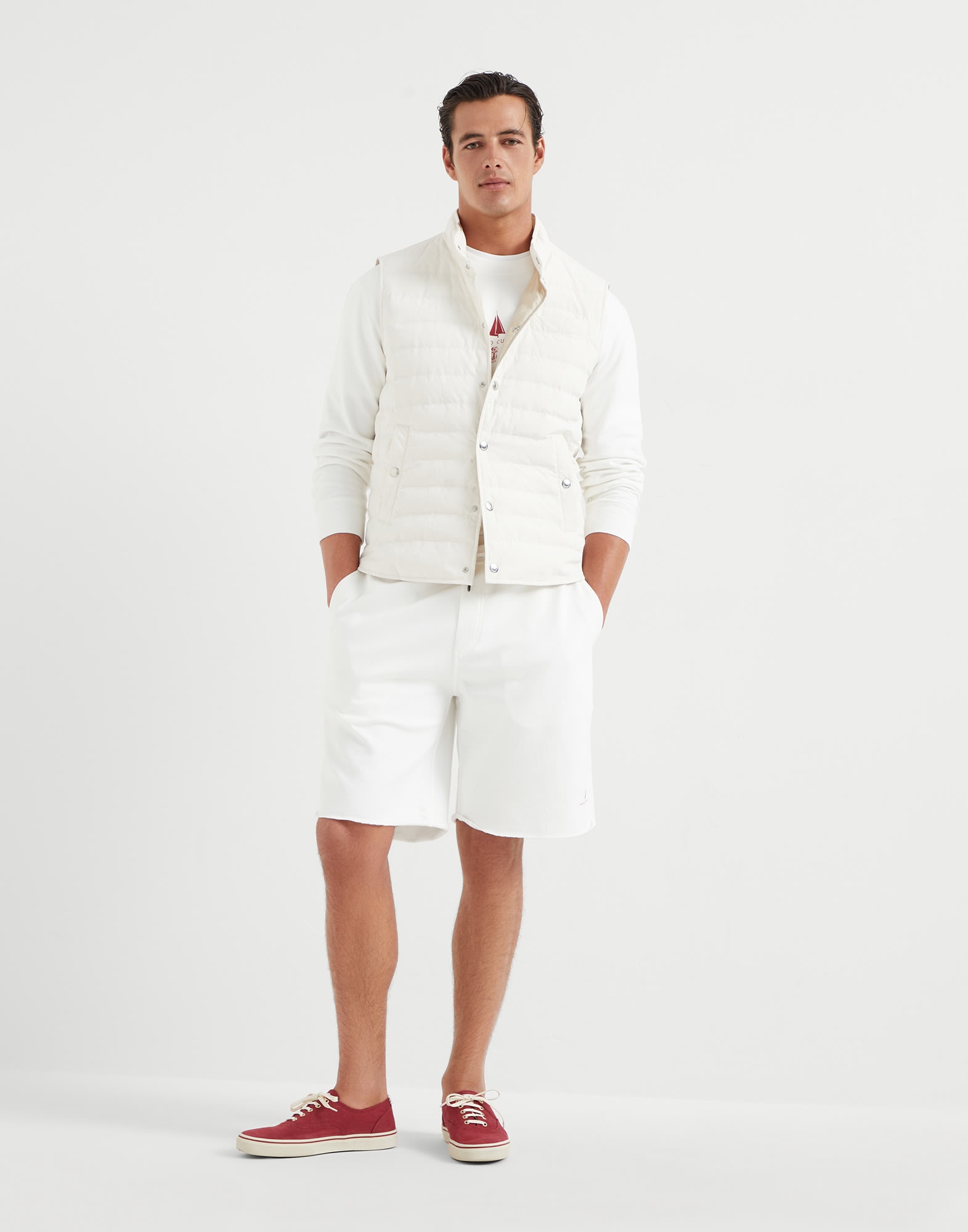 Techno cotton French terry sweatshirt with print - 5