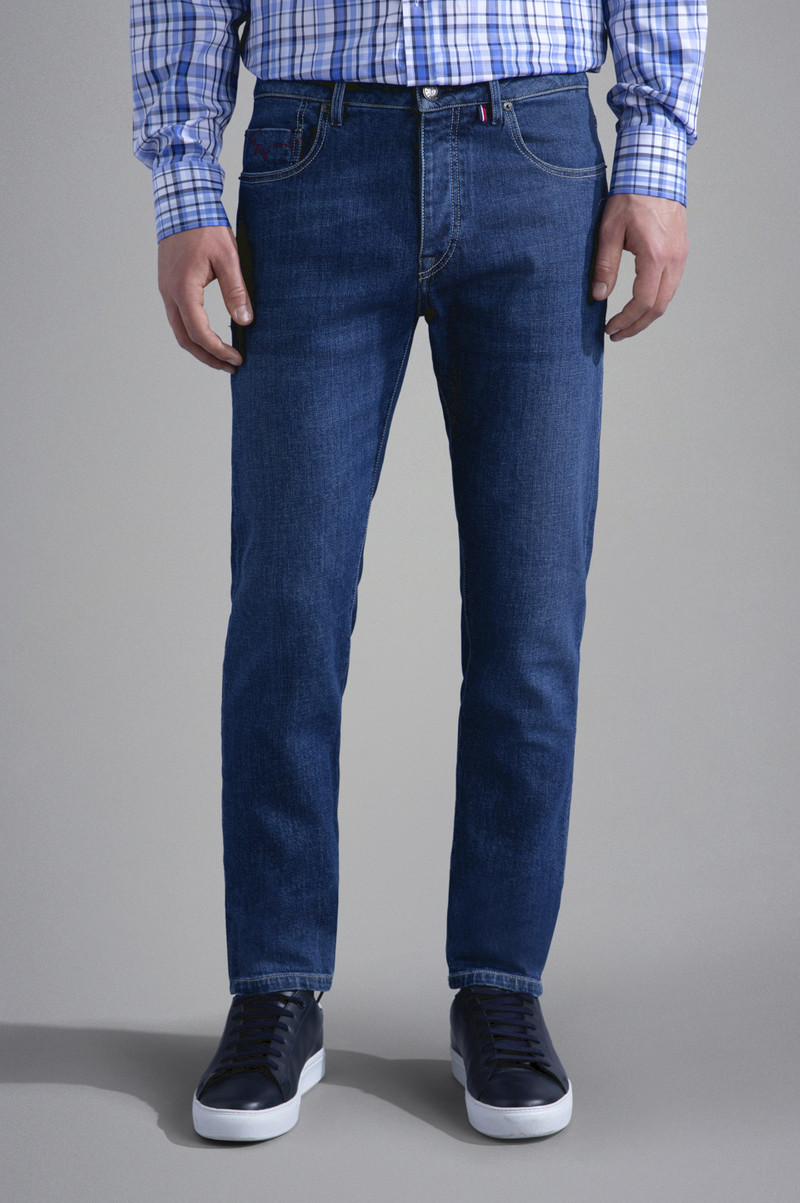 RED RIVET STRETCH COTTON JEANS 6