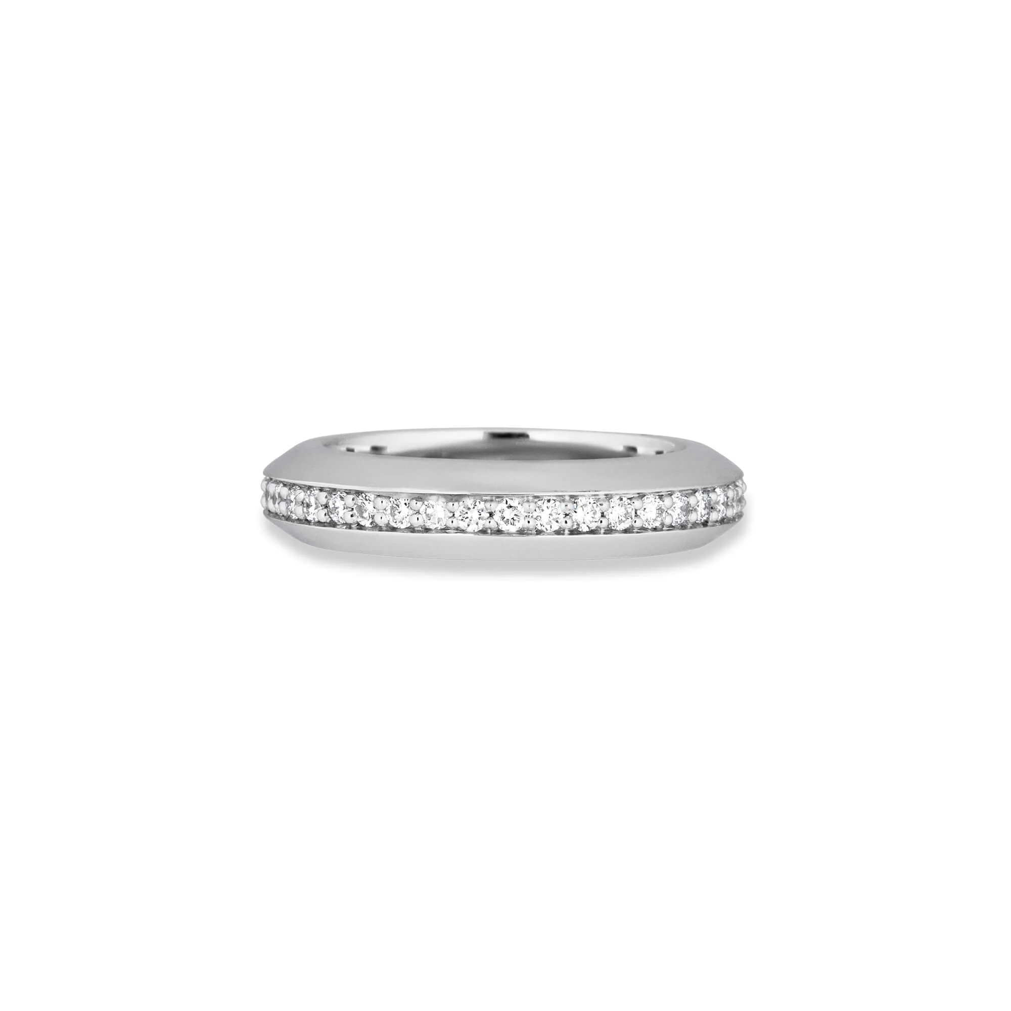 LAB-Created Diamond Silver Tube Ring - 1
