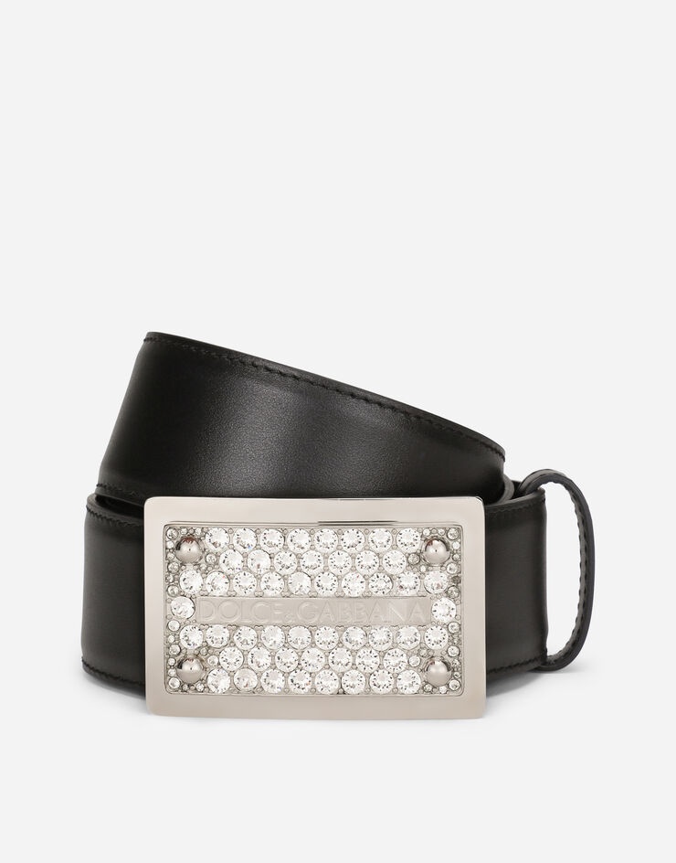 Calfskin belt with metal buckle - 1