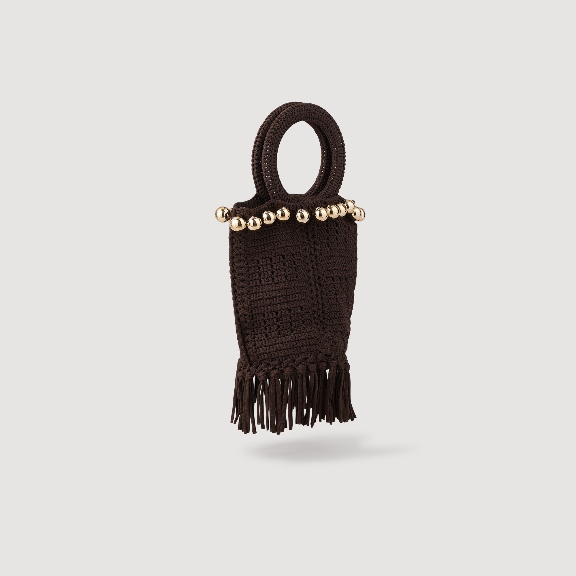 SMALL BEADED FRINGED CROCHET BAG - 3