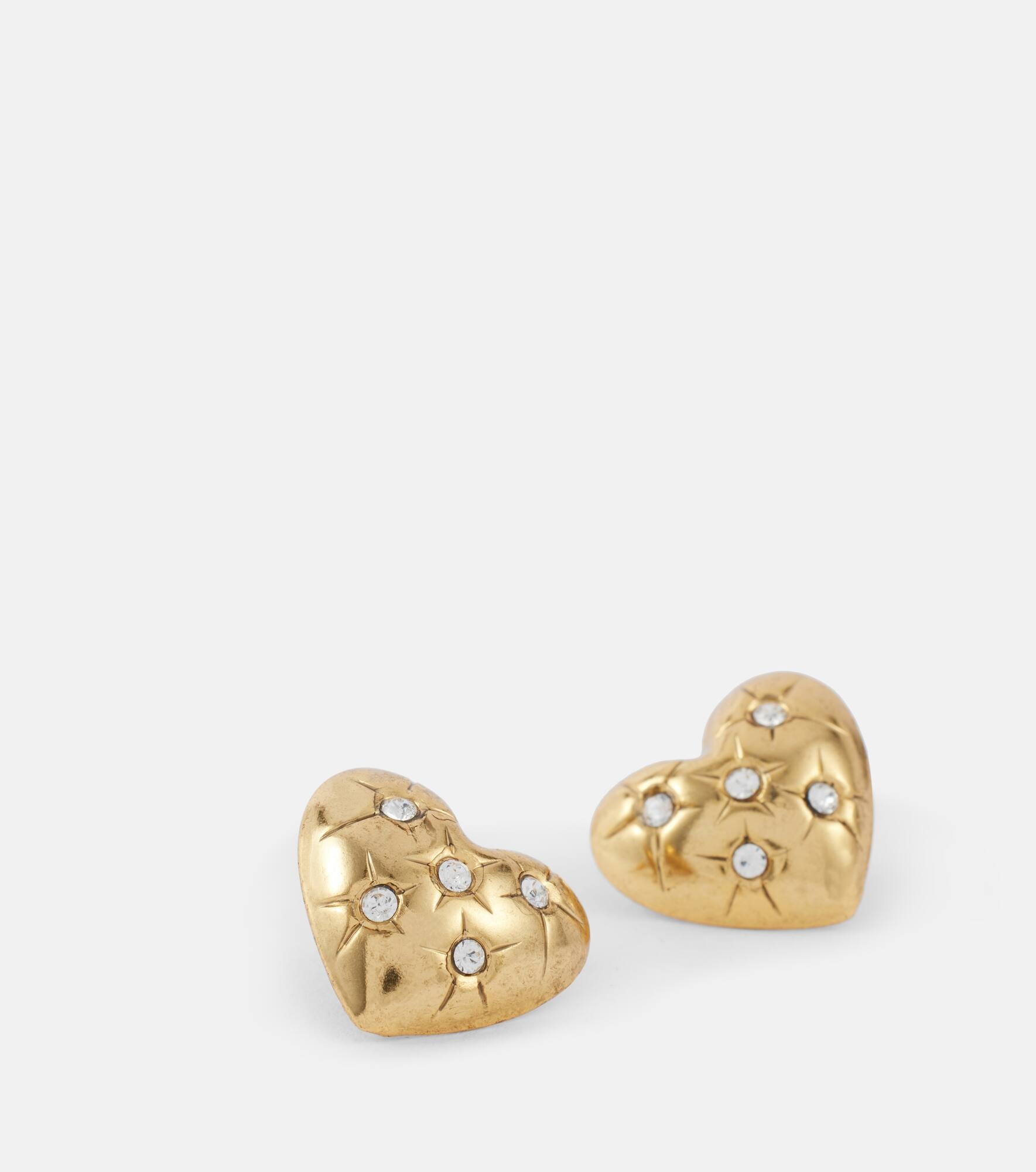 Jadon crystal-embellished heart earrings - 4