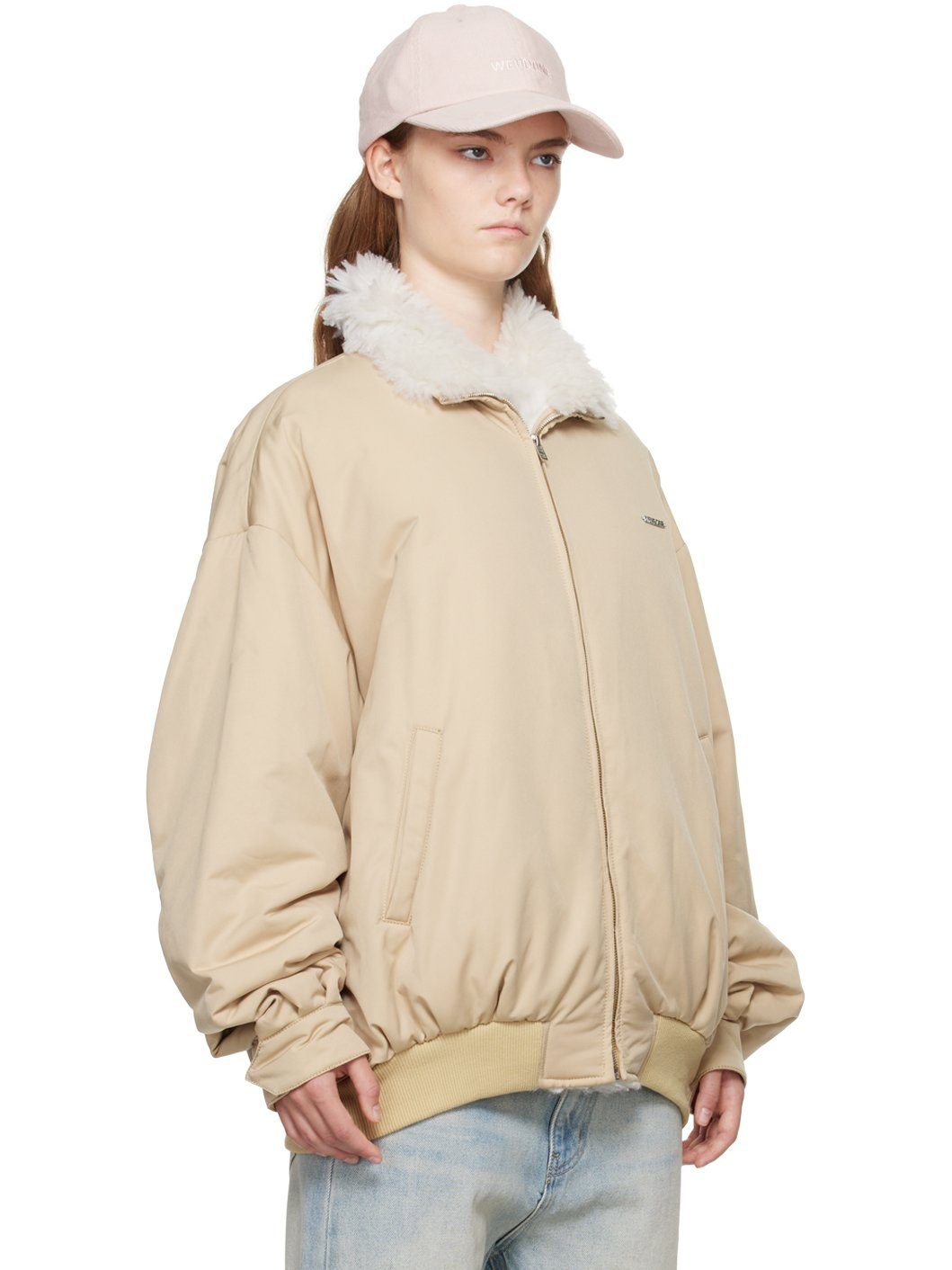 Beige Harrington Bomber Jacket - 2