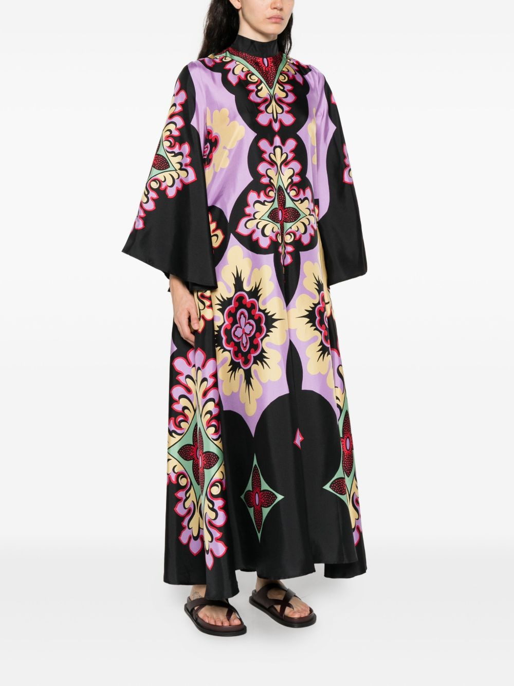 printed silk maxi dress - 3