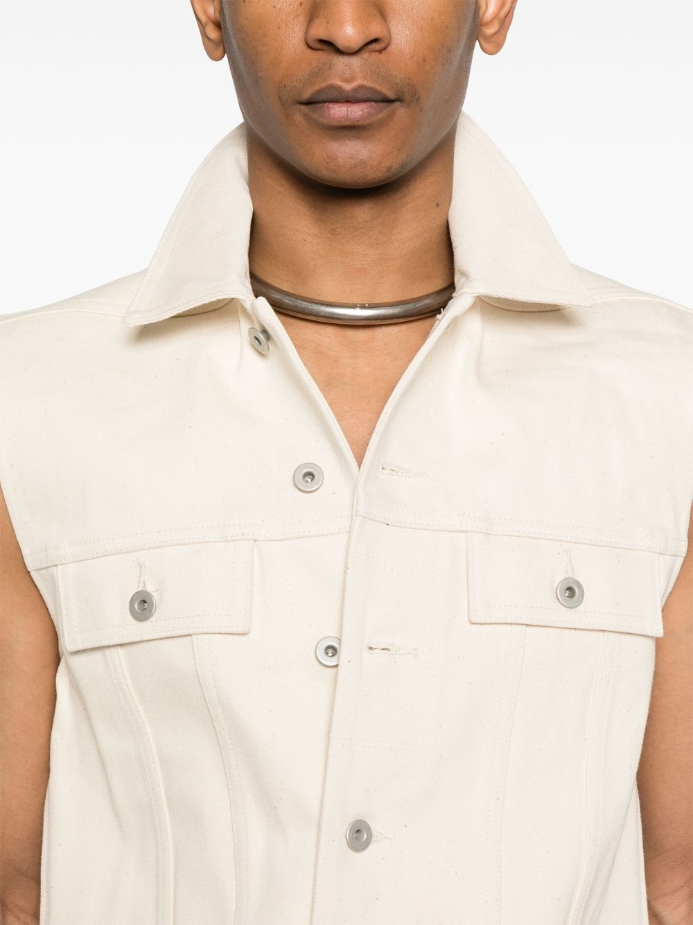 sleeveless trucker jacket - 5