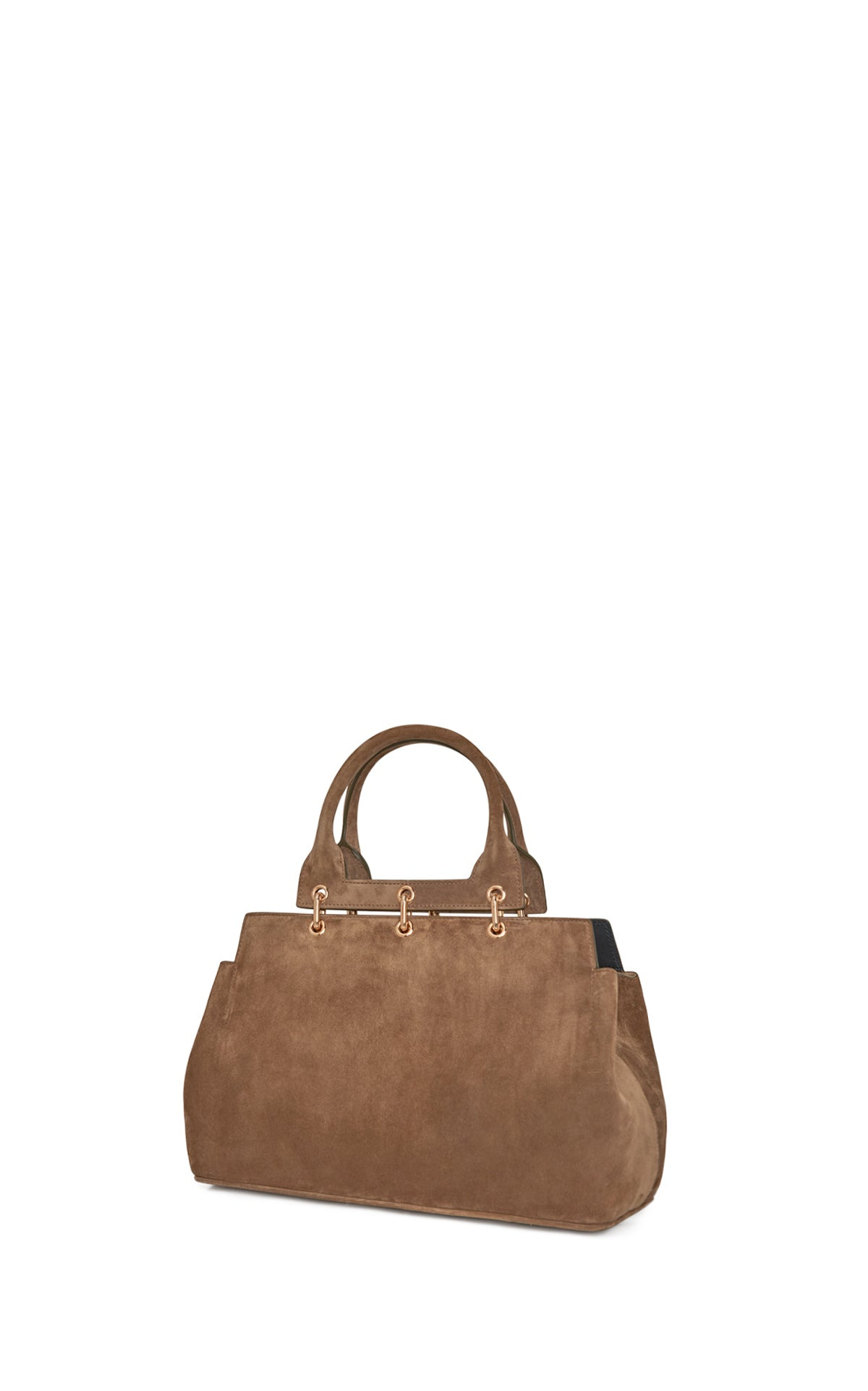 Small Amethyst Bag in Dark Sand Suede - 2