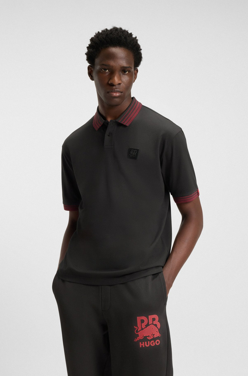 HUGO X RB POLO SHIRT WITH BULL LOGO PATCH 2
