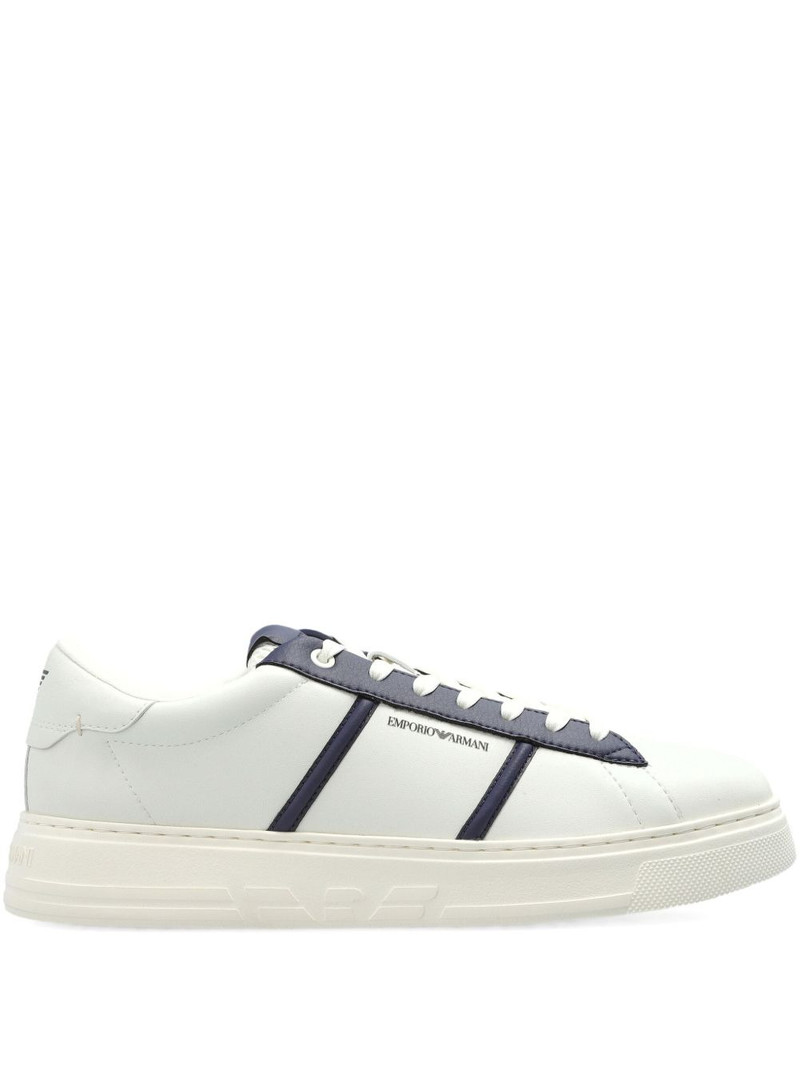 leather panelled sneakers 1