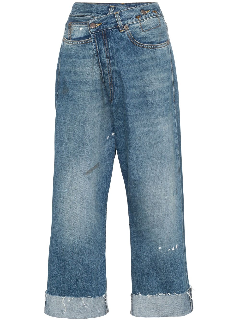 Crossover asymmetric high-rise straight-leg jeans - 1