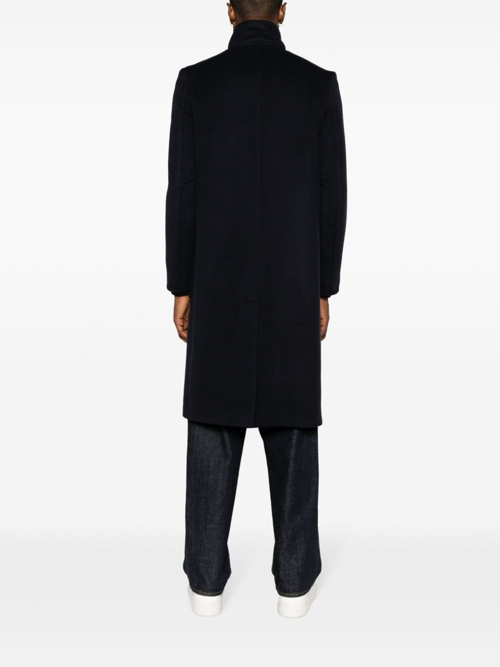 zip-up virgin wool coat - 4