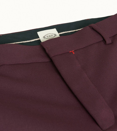 Tod's TROUSERS - BURGUNDY outlook