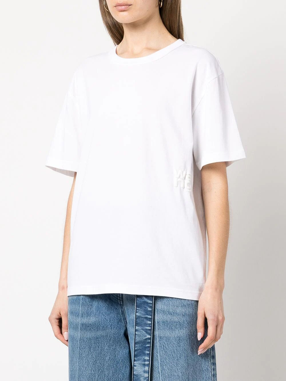 Alexander Wang Women Essential Jersey Short Sleeve Tee With Puff Logo And Bound Neck - 3