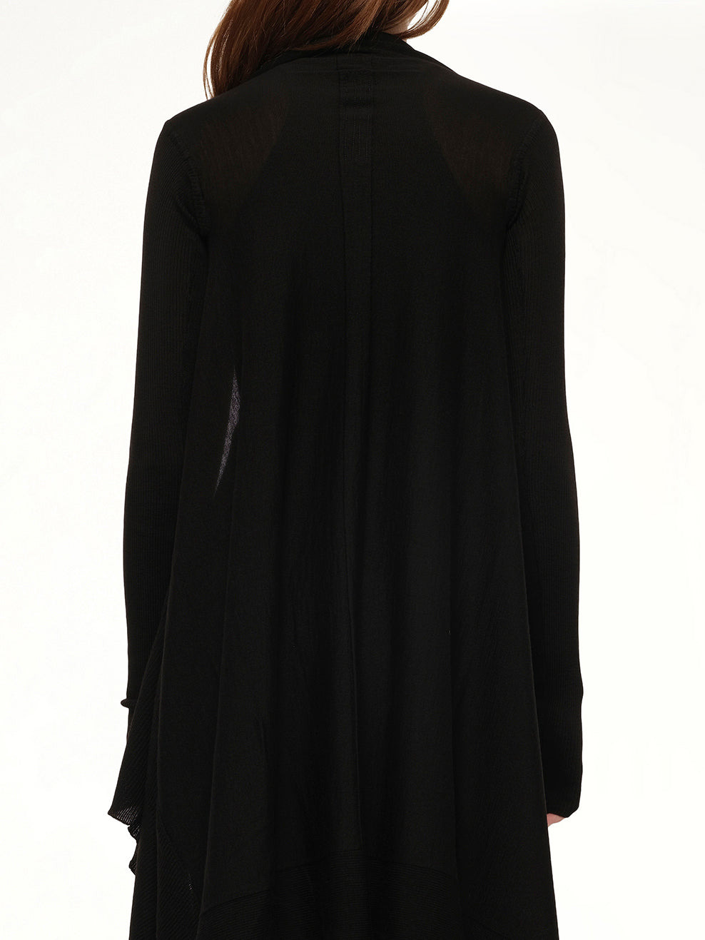 Long Wrap Cardigan in Black - 5