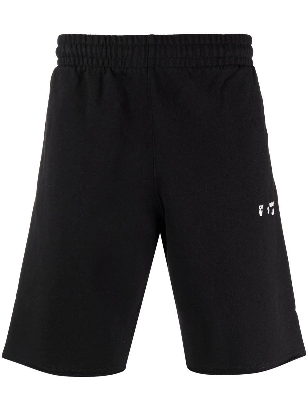 raw-cut hem track shorts - 1