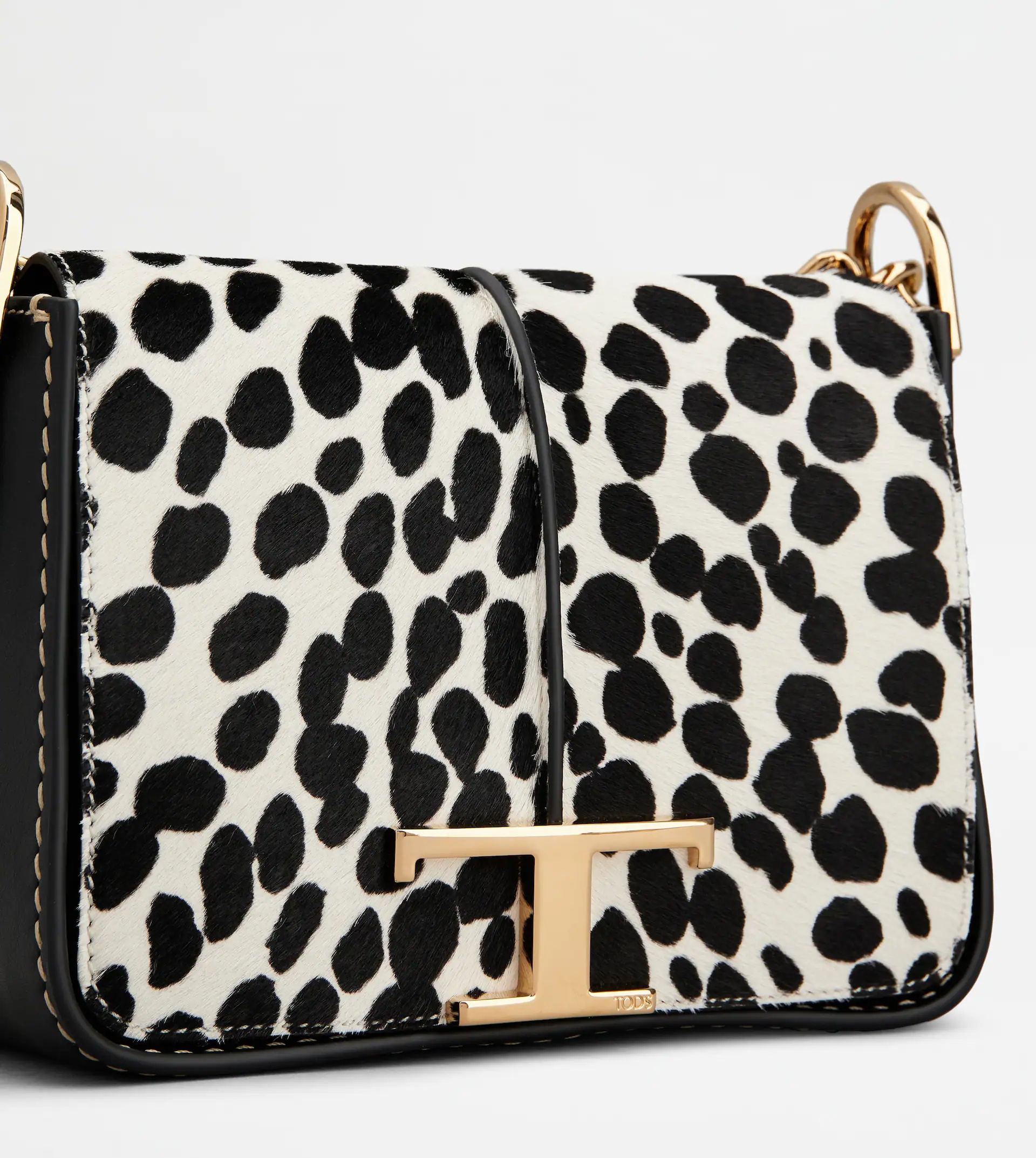 TIMELESS CROSSBODY BAG IN PONYSKIN-EFFECT LEATHER MINI - WHITE, BLACK - 4