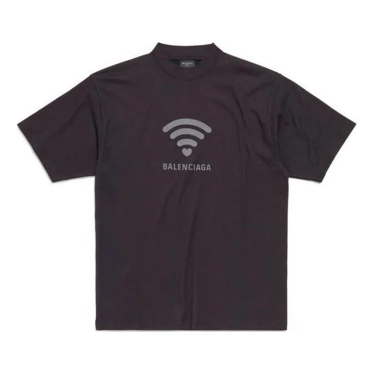 (WMNS) Balenciaga Lo_ve T-shirt 'Black Grey' 764235TQVK21576 - 1