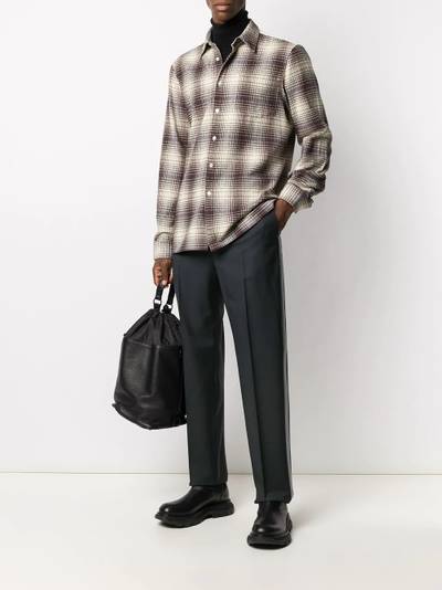 Raf Simons No Land plaid shirt outlook