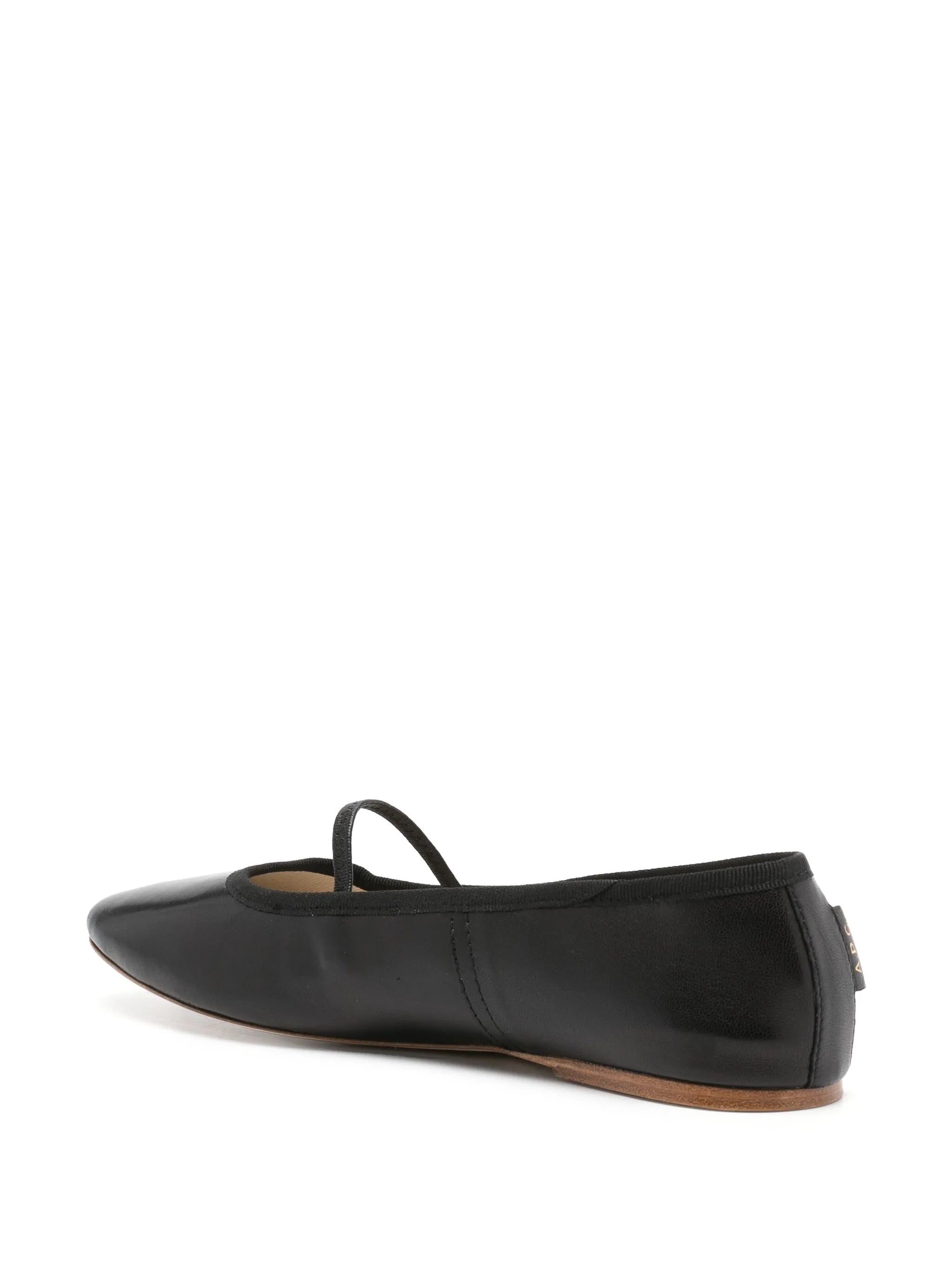 Round-toe Leather Ballerina Shoes - 2