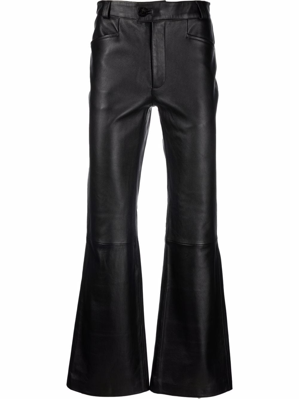 leather flare-leg trousers - 1