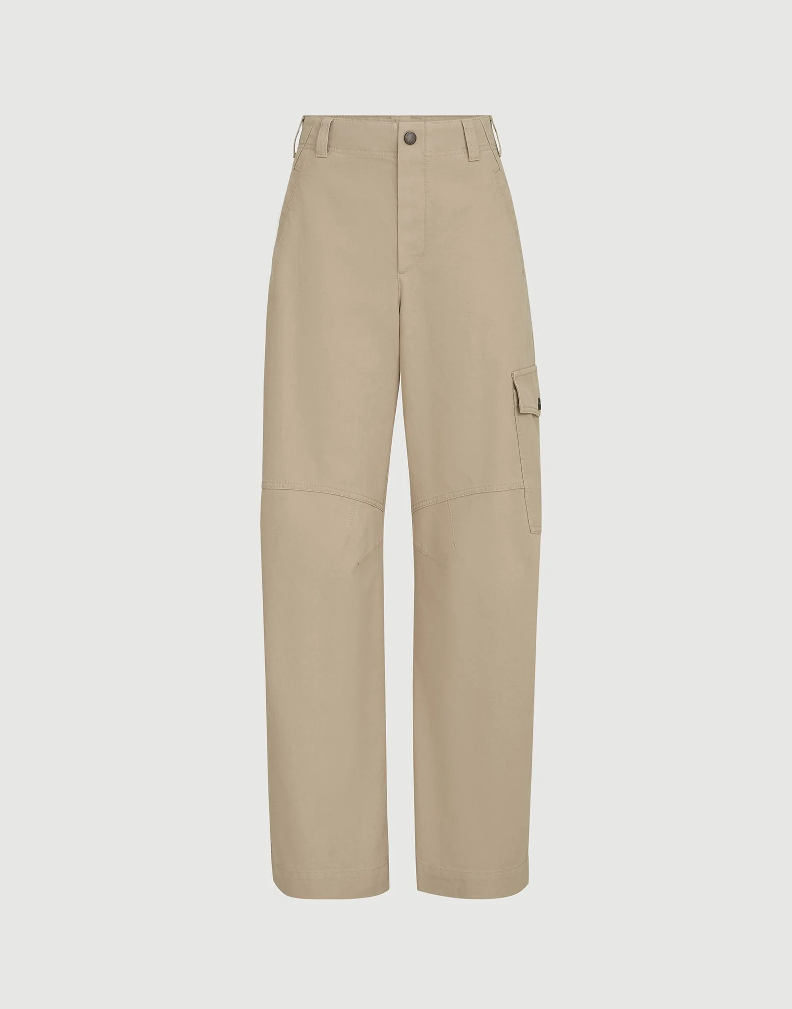 Délavé cotton canvas cargo barrel trousers with monili - 1