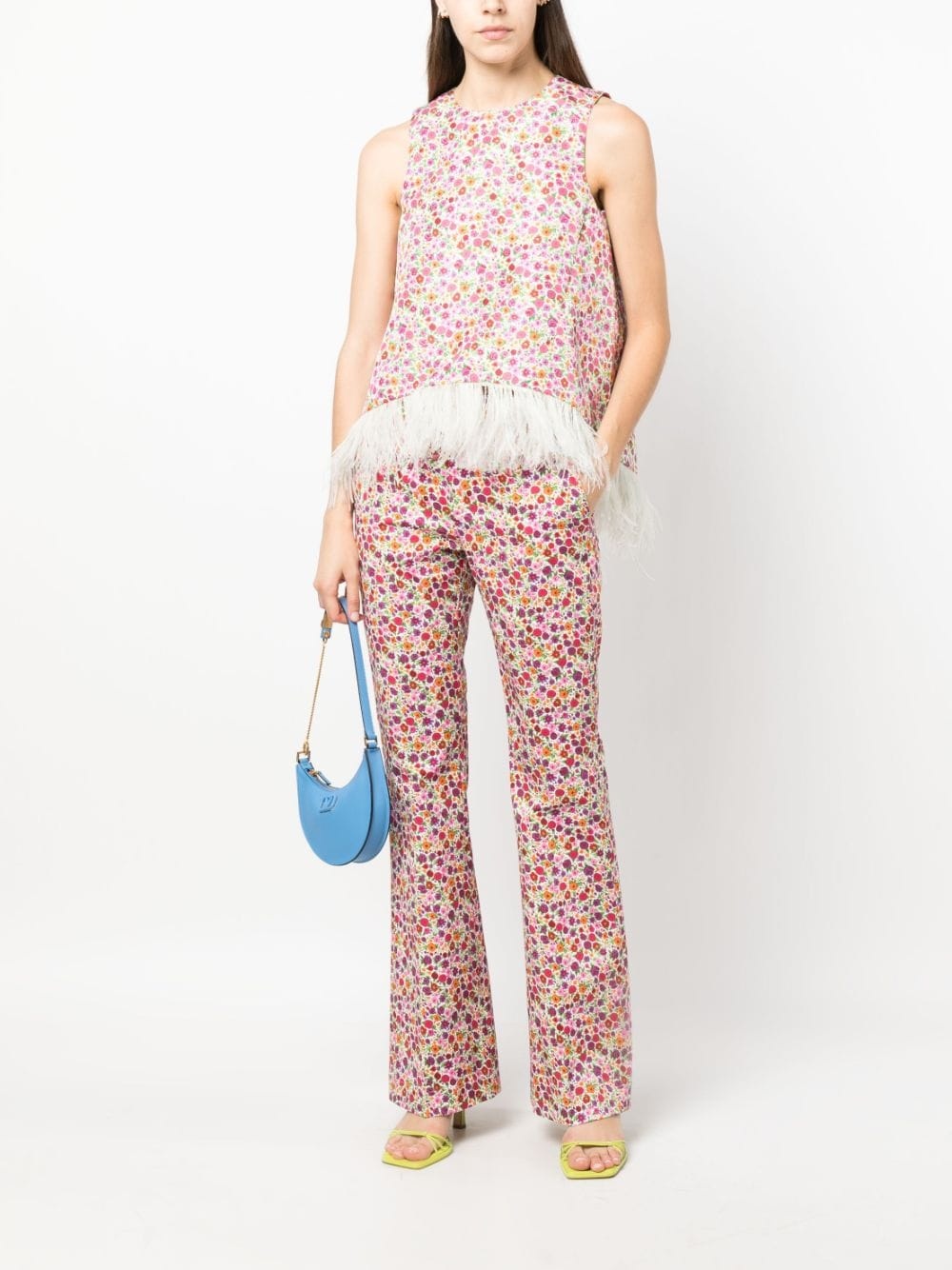 floral-print sleeveless blouse - 2