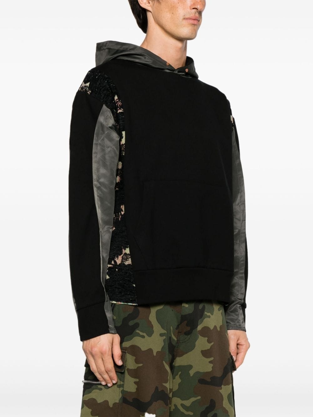 Seoul23 jacquard-panelled hoodie - 3
