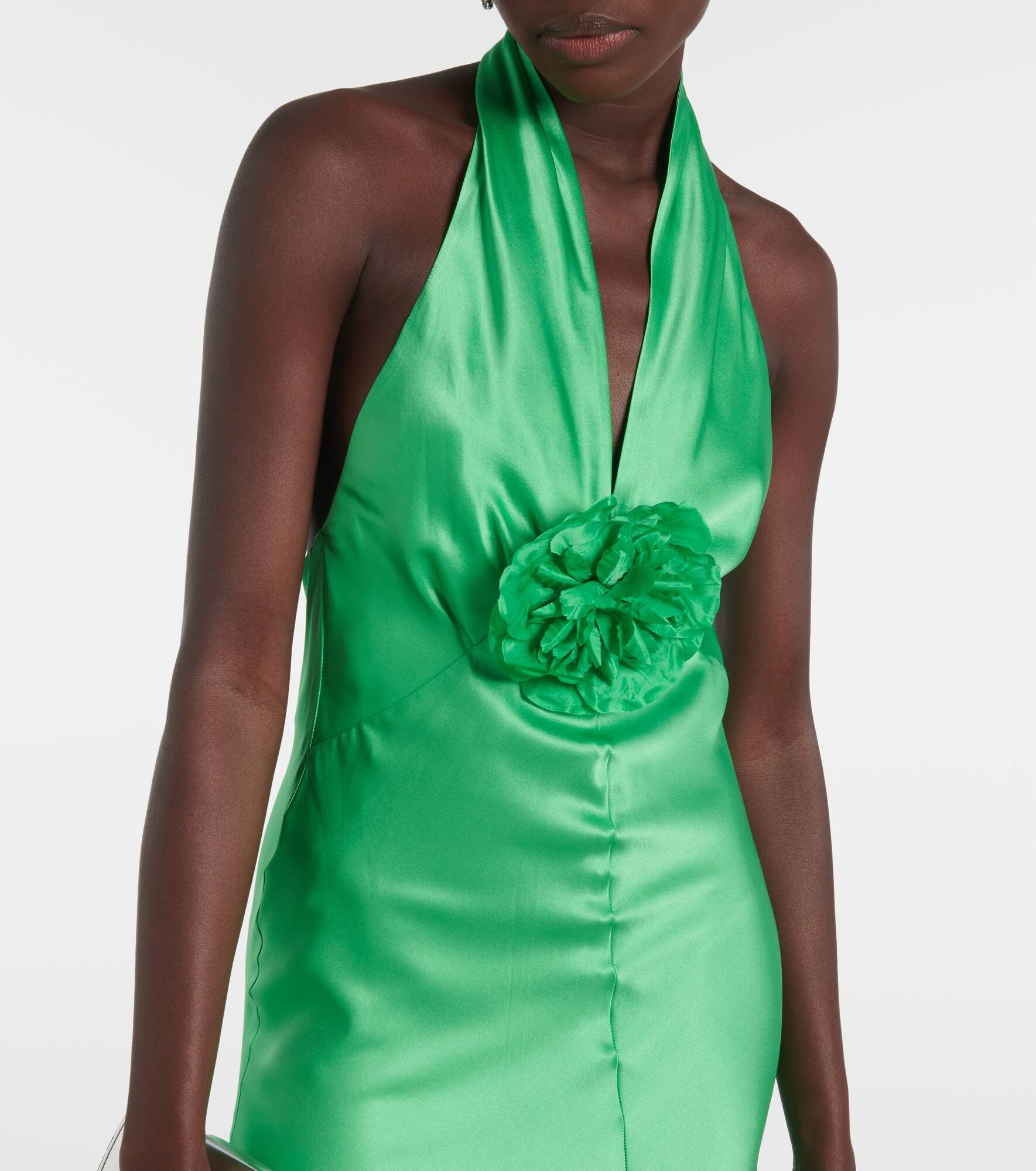 Rose halterneck silk gown - 4