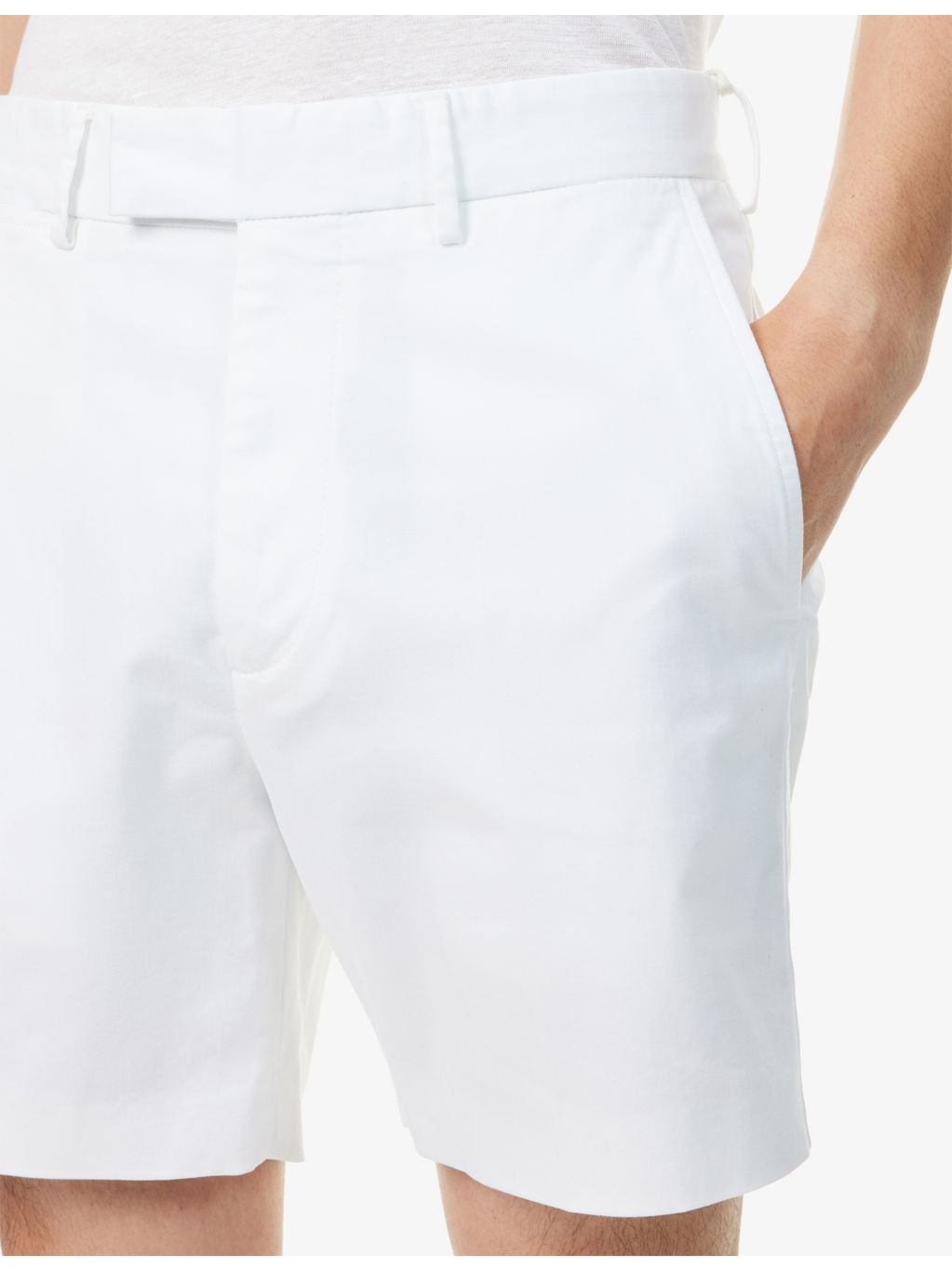 Tailored Straight-Leg Stretch-Cotton Shorts - 6