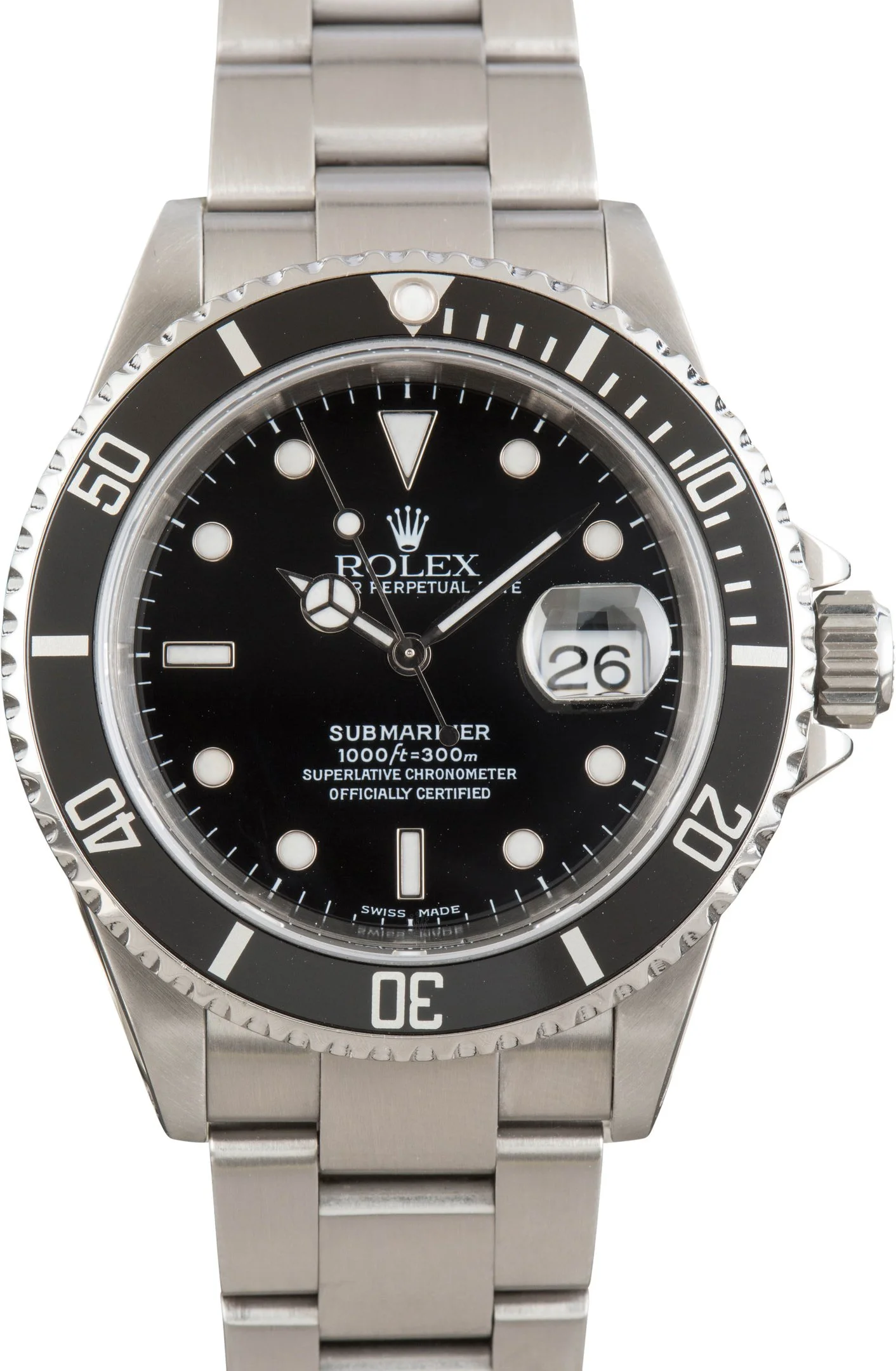 Used Rolex Submariner Steel Ref 16610 Black - 1