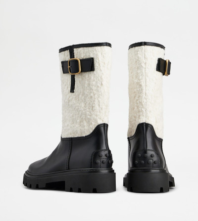 Tod's BIKER BOOTS IN LEATHER - WHITE, BLACK outlook