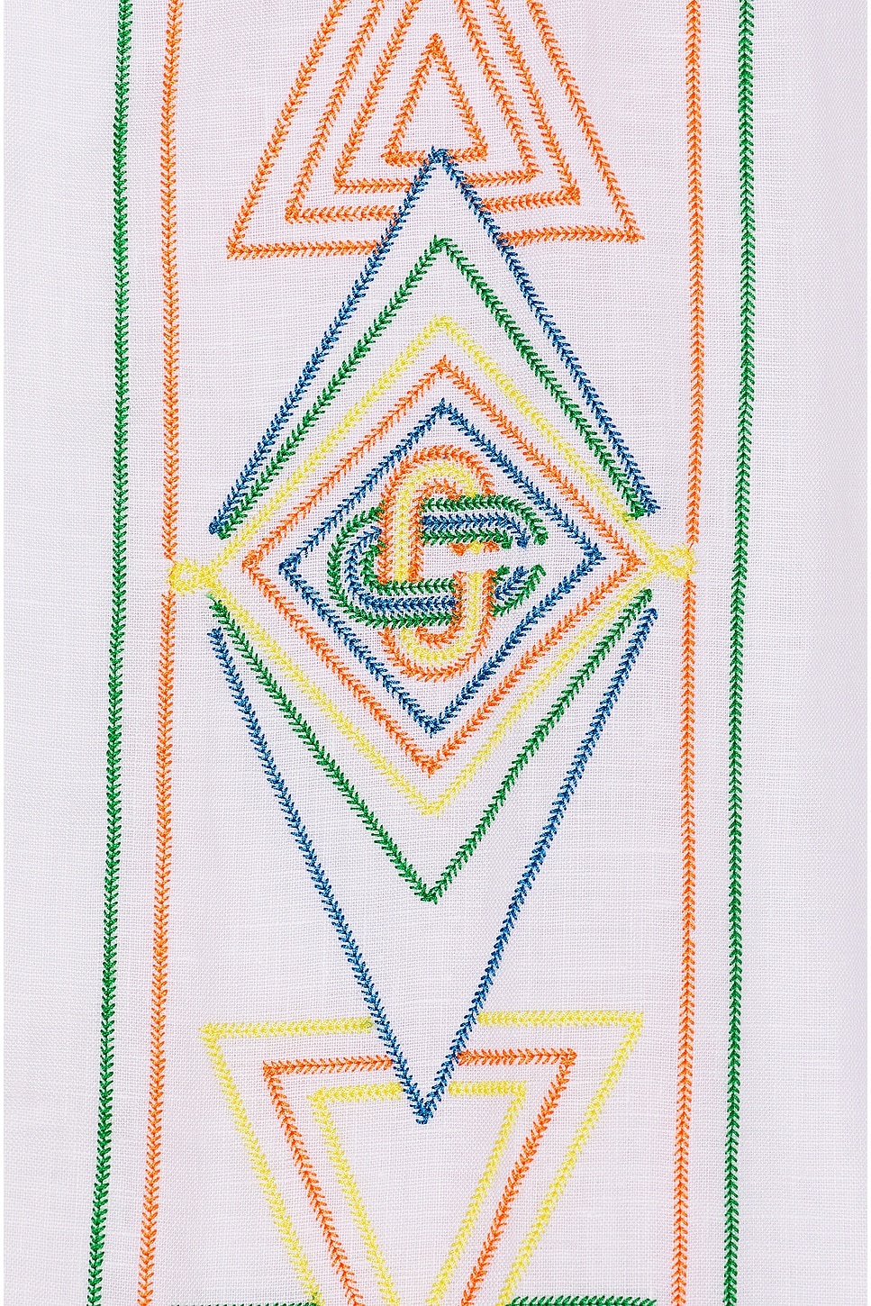 Chainstitc Embroidered Graphic Linen Shirt - 3