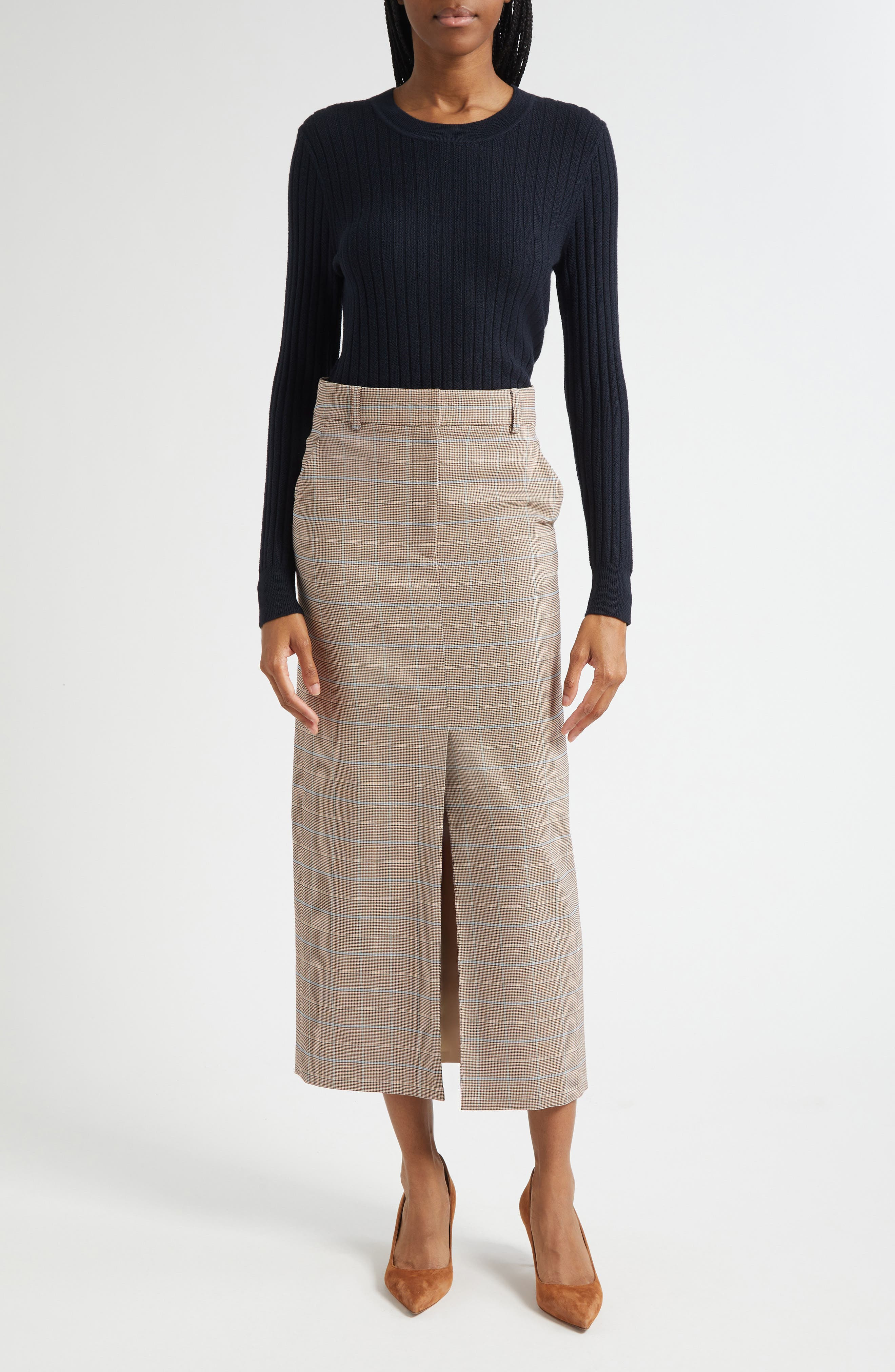 Veronica Beard Cheval Merino Wool Crewneck Sweater in Navy at Nordstrom - 2