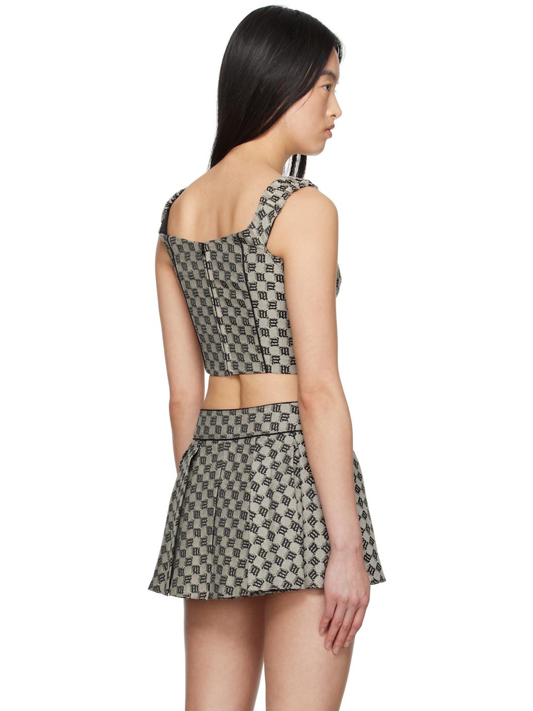 Gray Monogram Canvas Corset Top - 3