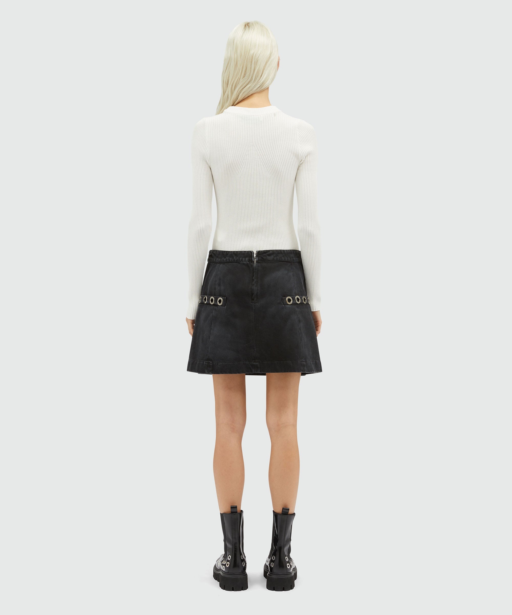 Used denim miniskirt - 3